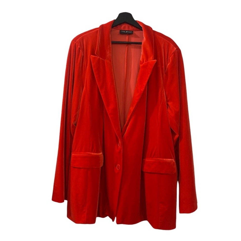 Lane Bryant Red Velvet Blazer Jacket